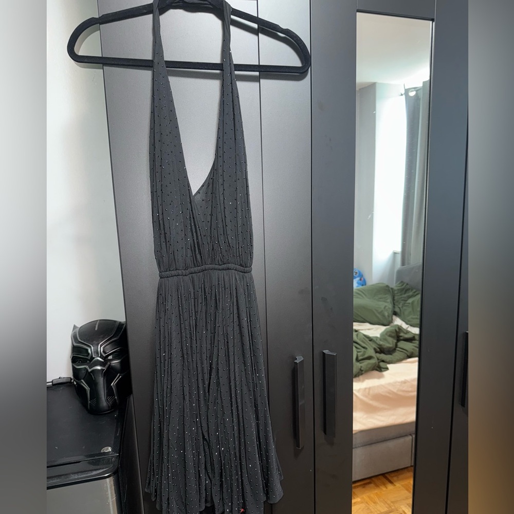 Saint Laurent Gray Halter Sundress Cocktail